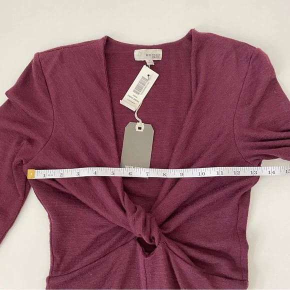 Aritzia Wilfred Free Paige Twist Front Longsleeve Dress in Cardamon NWT - Picture 14 of 15